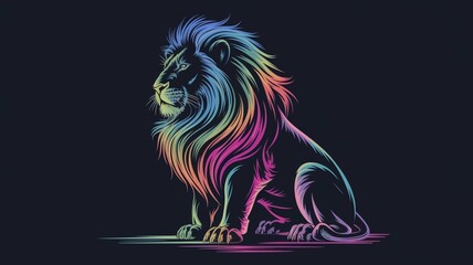 Fototapeta premium lion rainbow