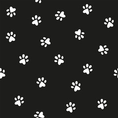 Cat little paws seamless pattern