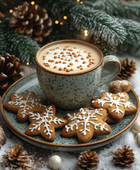Fototapeta premium christmas cookies and coffee