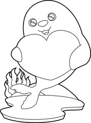 Seal Heart Animal Vector Graphic Art Illustration