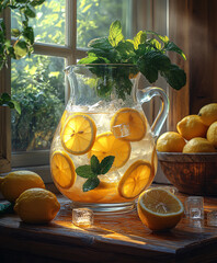 lemon carafe with ice