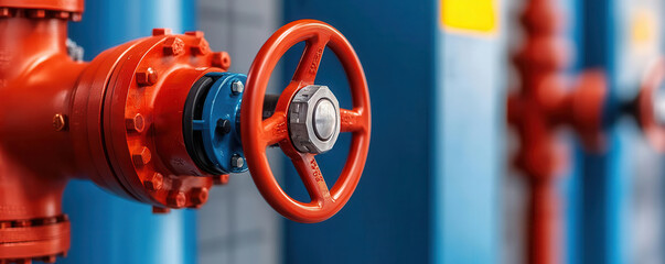 A closeup of the fire pipe s outlet valve within the cabinet