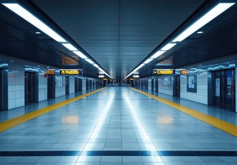 Empty Subway Station Platform
