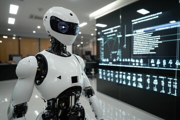 Futuristic Robot in Tech Lab