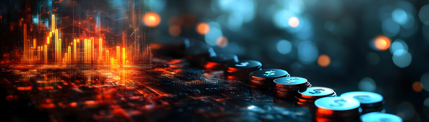 Photo Realistic as Glossy Glowing Holographic Laptop and Calendar concept as A photo featuring a glossy glowing holographic laptop and a calendar. The objects are positioned towards the right highligh