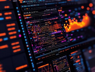 Statistical Modeling Software A screen displaying a complex statistical model with various inputs and outputs being analyzed.