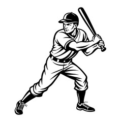 Man playing baseball silhouette vector illustration