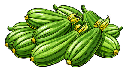 zucchini vector, illustration of zucchini isolated on white background