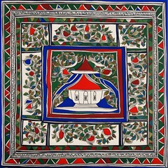 Naklejka premium traditional thai pattern on the wall