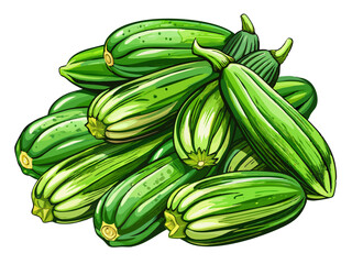 zucchini vector, illustration of zucchini isolated on white background