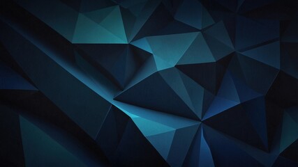 Obraz premium Abstract geometric background featuring dark blue triangular shapes with smooth gradients and sharp angles, perfect for modern designs.