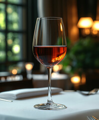 glass of red wine on table