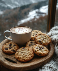 cup of coffee and cookies
