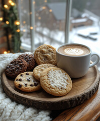 cup of coffee and cookies
