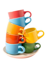 cup set on Isolated transparent background png. generated with AI