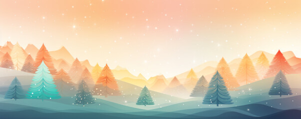 Fototapeta premium Winter Wonderland with Snowflakes and Trees