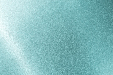 Teal green background foil leaf metallic turquoise blue texture shiny gradient wrapping paper solid color wallpaper with smooth line for design decoration element