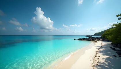Fototapeta premium Tropical Beach Resort and Crystal Clear Water