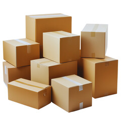 Stacked Cardboard Boxes for Shipping and Storage

