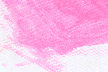Pink is painted on white paper background.