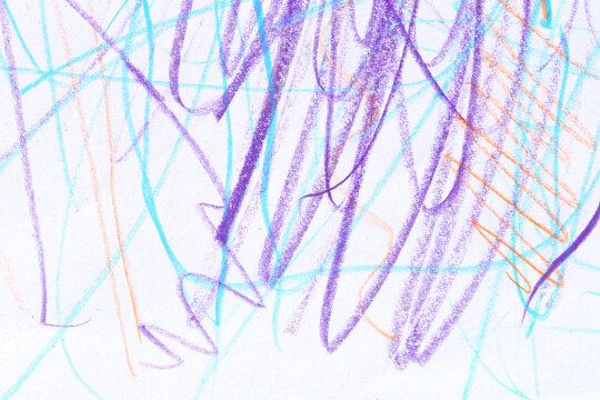 Colored pencil lines with purple, blue and orange background. - Powered by Adobe