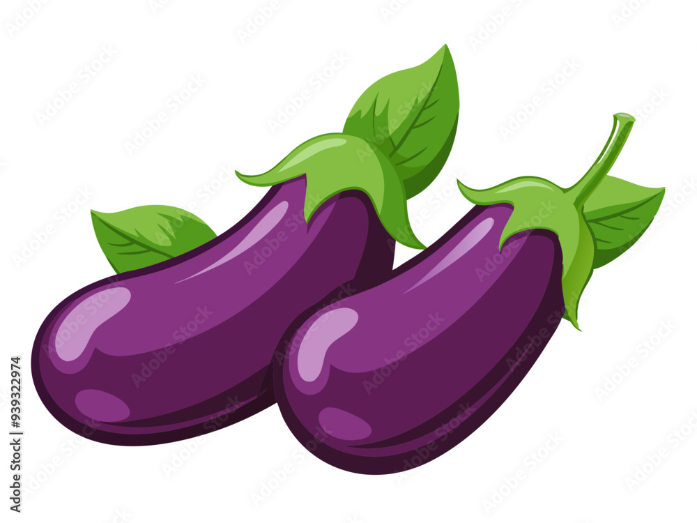 Wall mural eggplant vector, illustration of eggplant isolated on white background