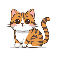 A charming cat illustration, featuring a playful feline with bright eyes and a sleek, smooth coat, capturing a moment of curiosity and whimsy.