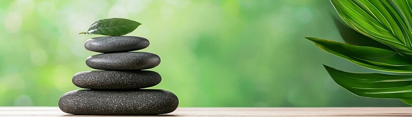 Fototapeta premium A detox retreat with hot stone therapy and a focus on cleansing and relaxation