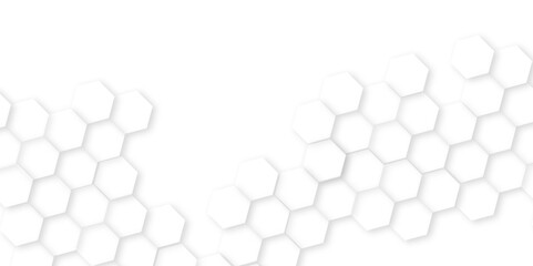 White Hexagonal Background. Luxury White Pattern.bright white abstract honeycomb background,white texture background. hexagon abstract background.Futuristic technology digital hi tech concept backgrou
