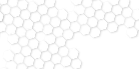 White Hexagonal Background. Luxury White Pattern.bright white abstract honeycomb background,white texture background. hexagon abstract background.Futuristic technology digital hi tech concept backgrou