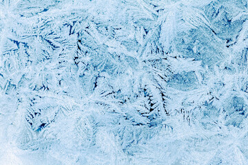 Frost on a window in winter