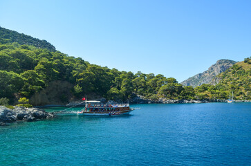 boat on the blue sea, fethiye