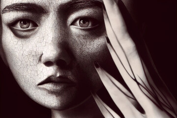 Portrait of depressed young woman