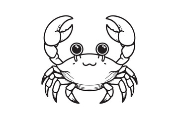 Summer Crab on white background For kids coloring book