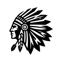 apache warrior face indian ethnic logo