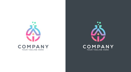 AI lab logo icon. modern ai logo. Artificial Intelligence logo design vector template