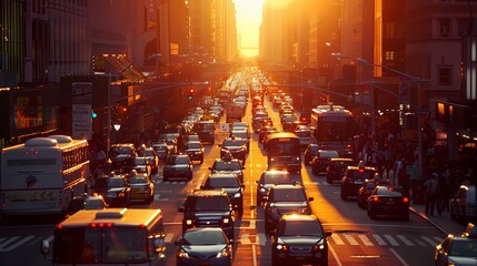 Busy Urban Traffic at Rush Hour: Dynamic City Intersection