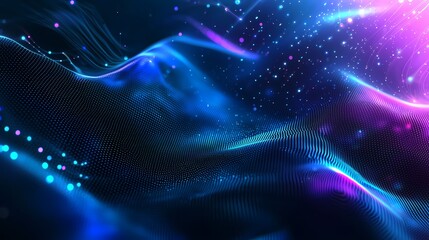 Abstract Blue and Pink Digital Wave Background.