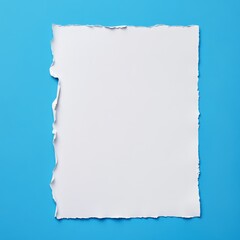 A torn piece of paper with a blue background