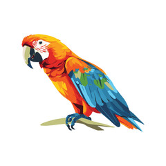 A vibrant parrot with lush feathers, perched gracefully on a branch, showcasing a mix of bright greens, blues, and reds, exuding tropical energy and life.

