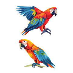 A vibrant parrot with lush feathers, perched gracefully on a branch, showcasing a mix of bright greens, blues, and reds, exuding tropical energy and life.