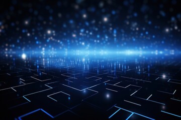 Abstract Digital Background with Blue Lights