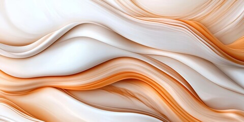 Obraz premium Abstract background with flowing, organic lines in white and orange tones.