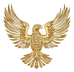 Obraz premium PNG Golden eagle illustration with wings spread