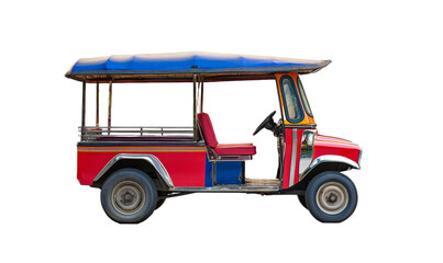 Iconic Thai Tuk-Tuk Silhouette on Transparent Background: Versatile Design Element for Travel Marketing, Cultural Promotions, and Urban Transportation Campaigns. Adaptable Asian Tourism Graphic with C