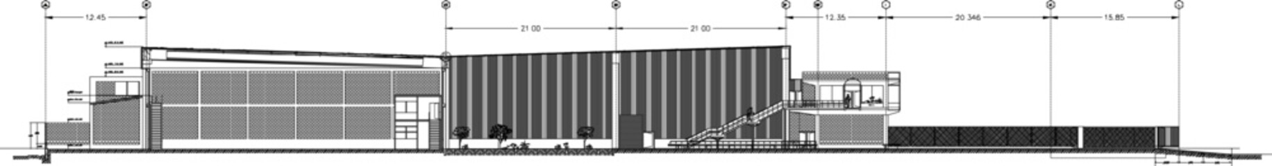 vector sketch, silhouette illustration, factory construction drawing design for industry 