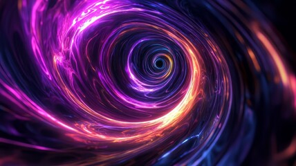 Obraz premium Abstract Neon Swirl: Geometric Shapes in Vivid Colors