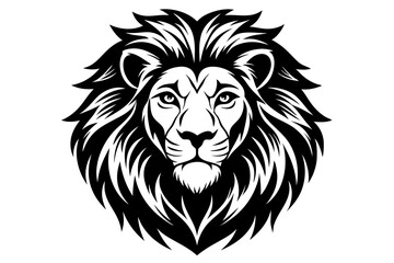 Lion Face Silhouette Vector Illustration, Lion Head Logo icon