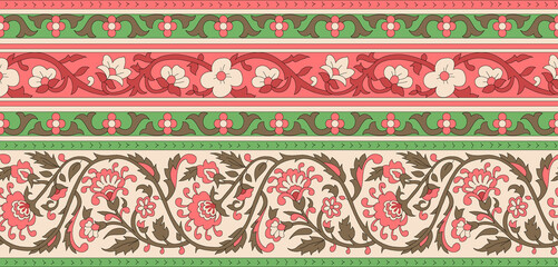 seamless beautiful wallpaper cards border design floral leaf vintage ornament Victorian geometric ethnic print paisley pattern