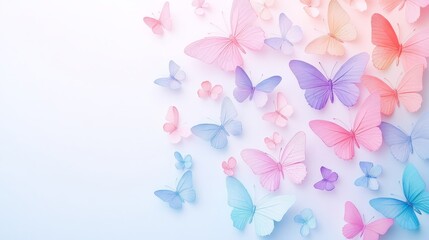 Enchanting Pastel Butterflies Showcasing Intricate Details and Soft Color Palettes